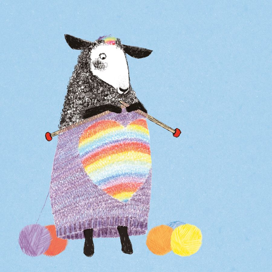 Rainbow Wooly Card
