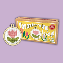 Load image into Gallery viewer, You're Blooming Lovely! Mini Matchbox Cross Stitch Kit
