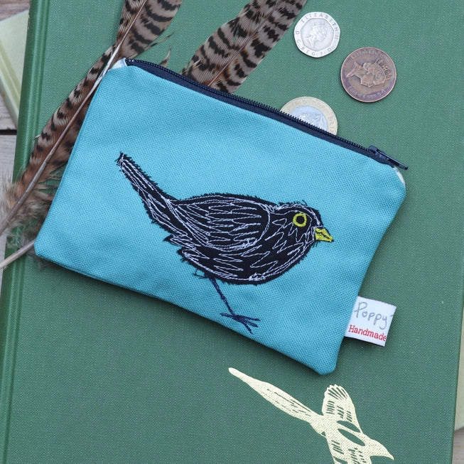 Garden Bird Embroidered Purse