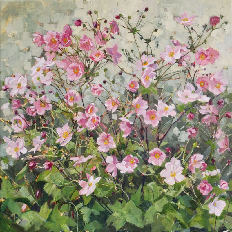 Pink Japanese Anemones Card