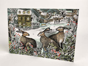 We Three Hares Mini Advent Card