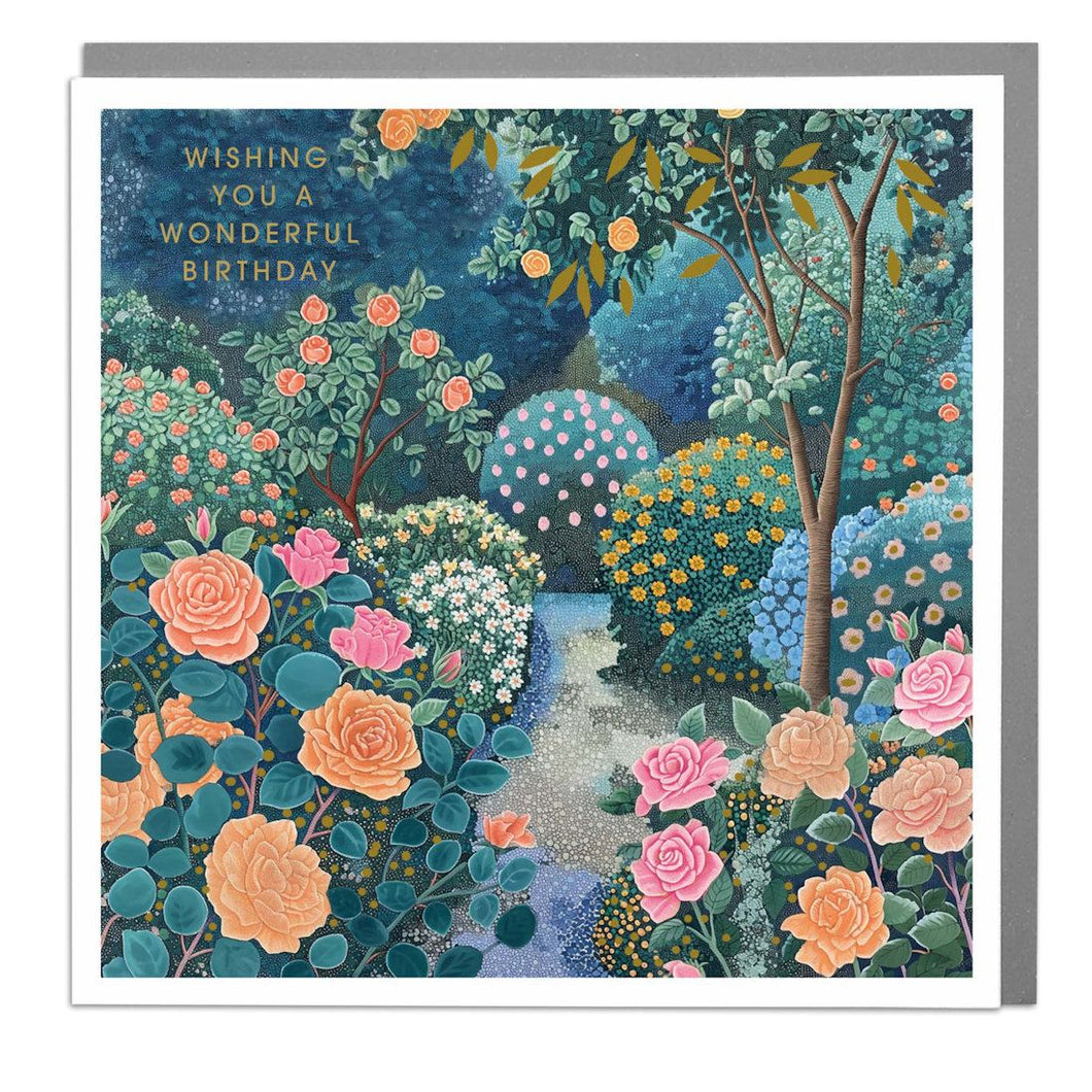 Wonderful Birthday - Midnight Rose Garden Card