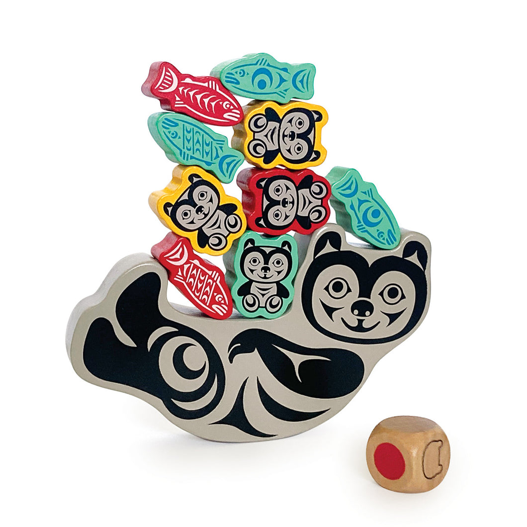 Bear and Cubs Stacking Blocks Balancing Game
