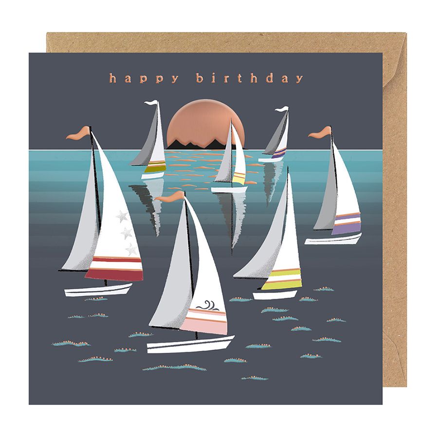 Happy Birthday, Sail Boats Card