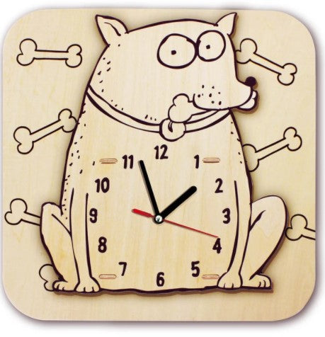 Cartoon Wooden Clock - Dog